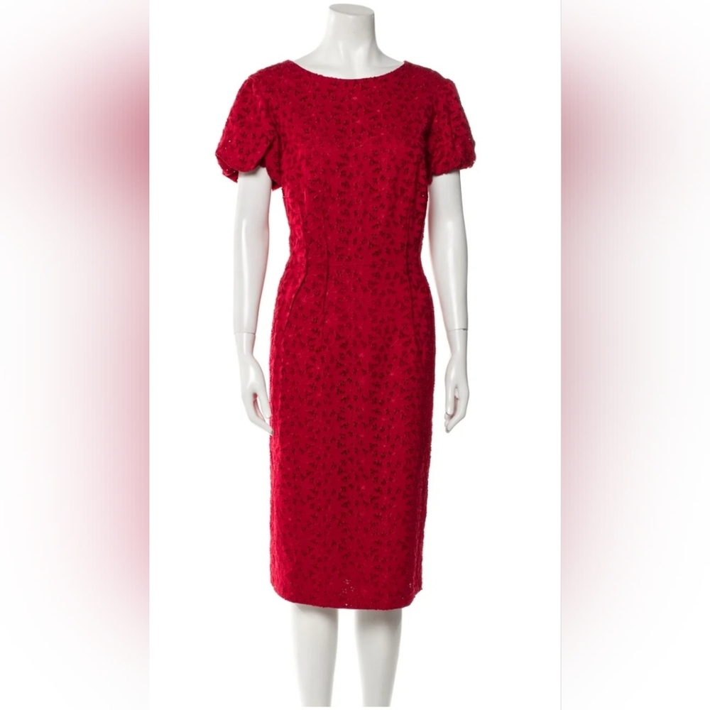 LAFAYETTE 148 Red Eyelet‎ Dress (D318)